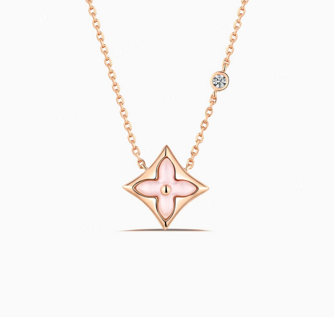 Eternal Four Leaf Clover Color Inlay Pendant Necklace