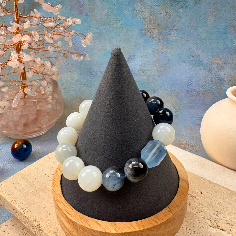 Moonstone Chalcedony Sodalite Serenity Bracelet