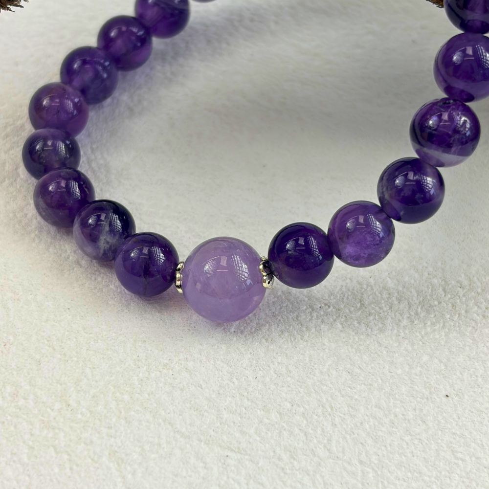 Amethyst Silver Serenity Balance Bracelet