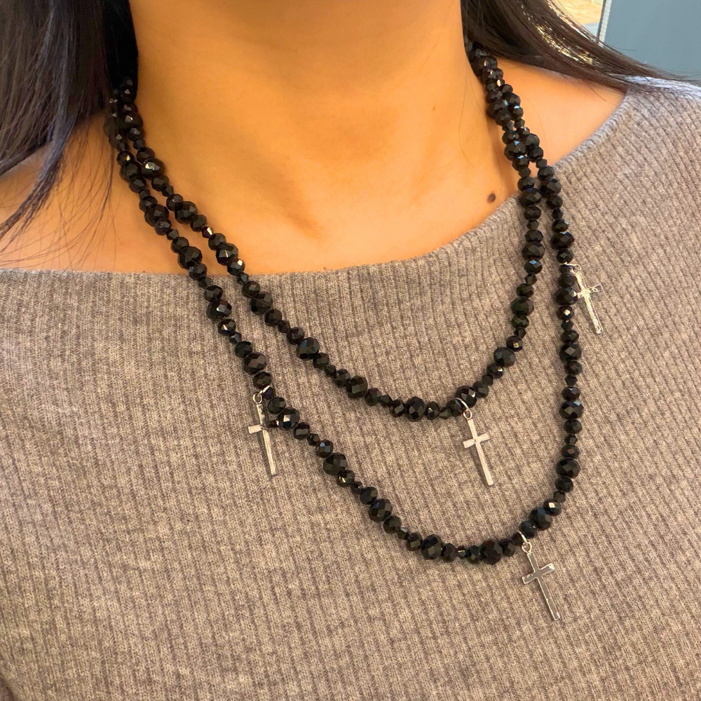 Metal Radiance Protection Layered Cross Necklace