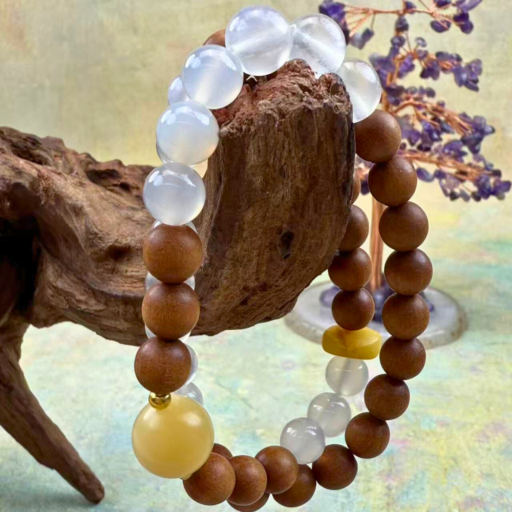 Yellow Chalcedony Clear Quartz Harmony Bracelet