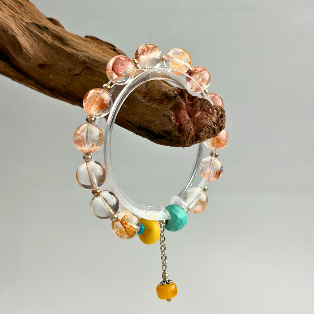 Golden Rutilated Quartz Amber Bracelet