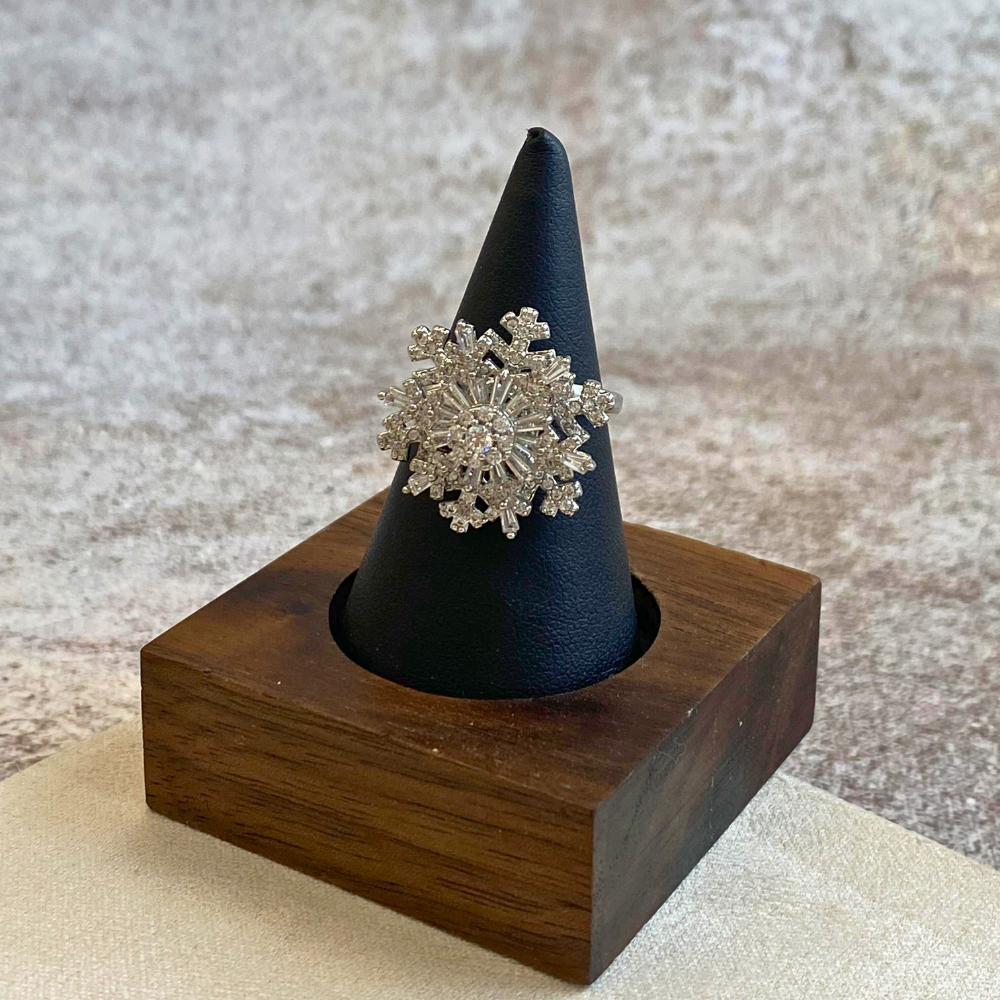 White Topaz Clear Quartz Serenity Ring