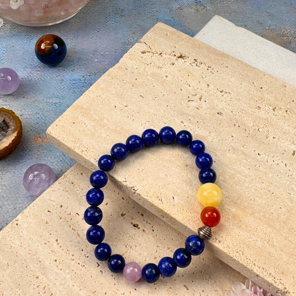 Lapis Lazuli Carnelian Moonstone Confidence Bracelet
