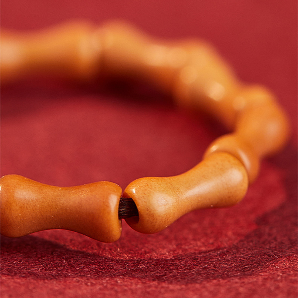 Cinnabar Olive Wood Bamboo Blessing Ring