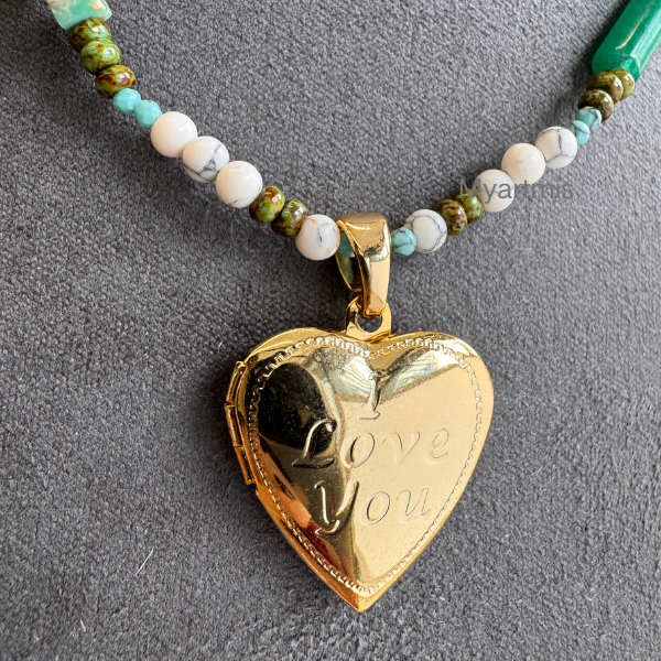Natural Stone Beaded Necklace Stainless Steel Jewelry