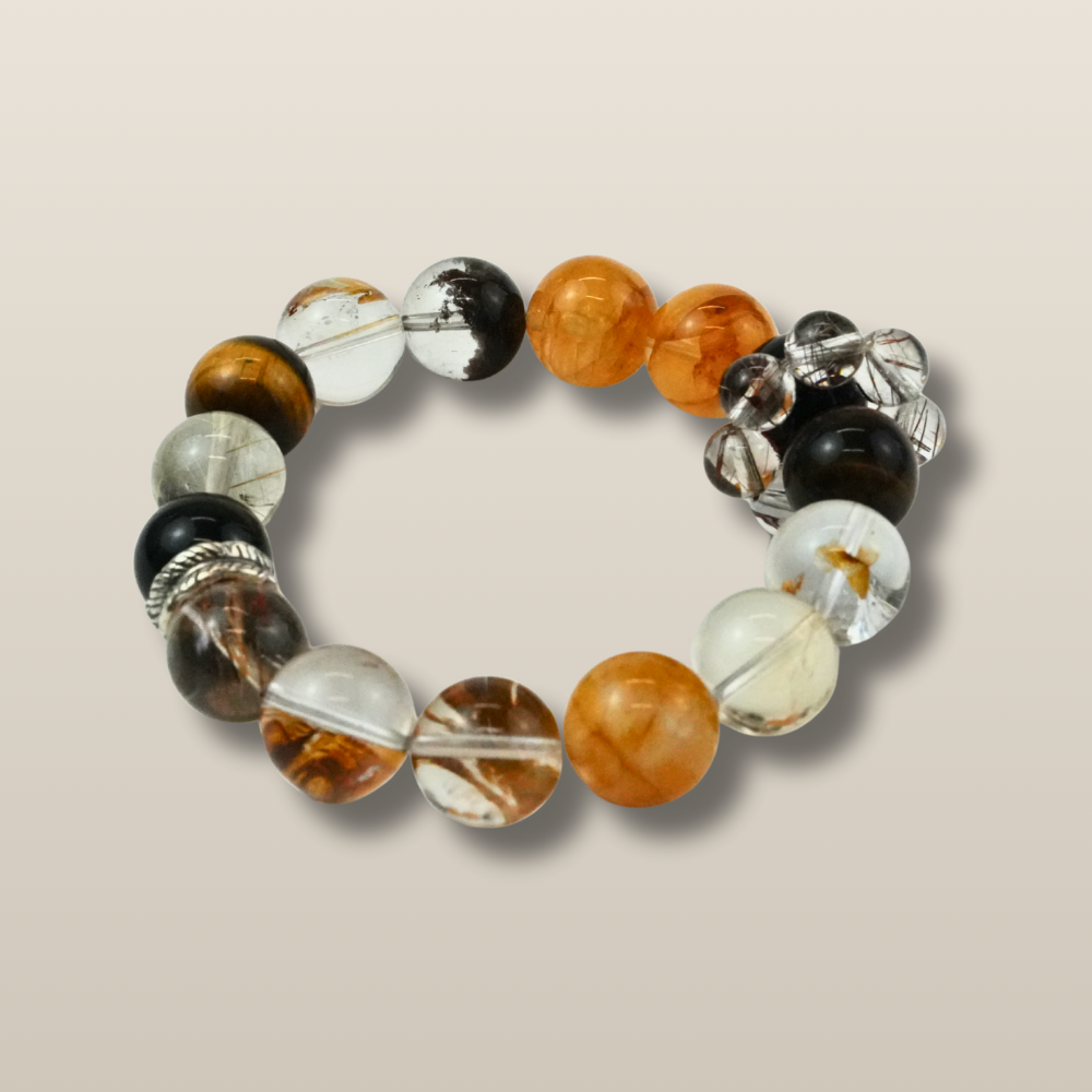 Red Jade Tiger Eye Smoky Quartz Protection Bracelet