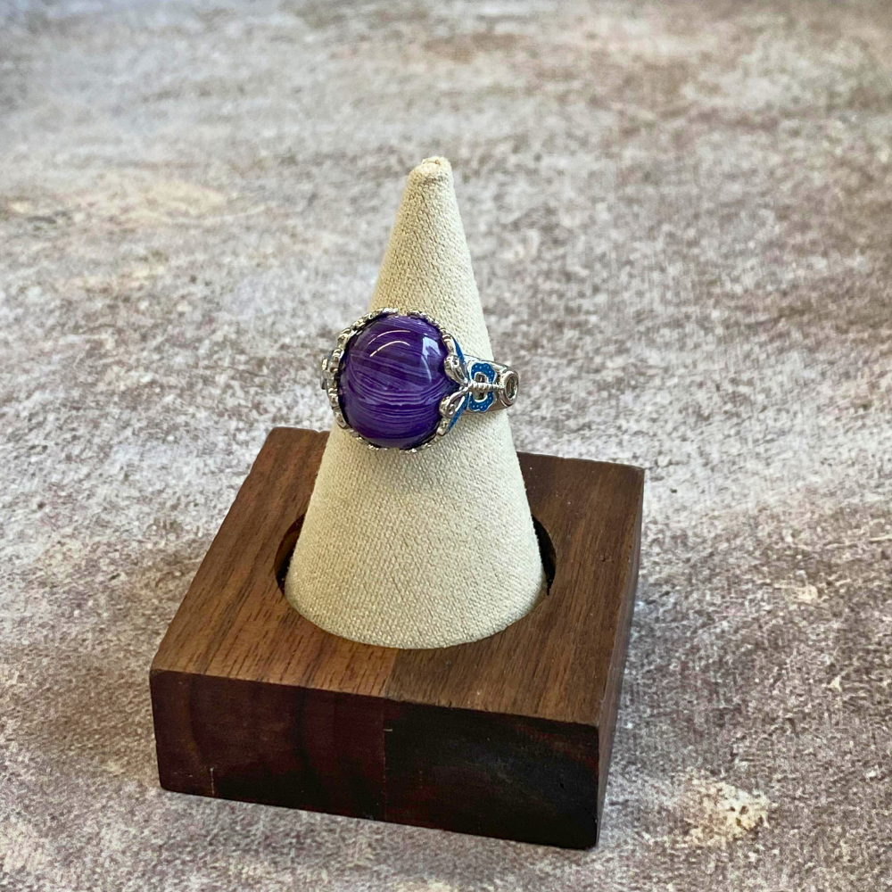 Purple Agate Sodalite Calm Harmony Ring
