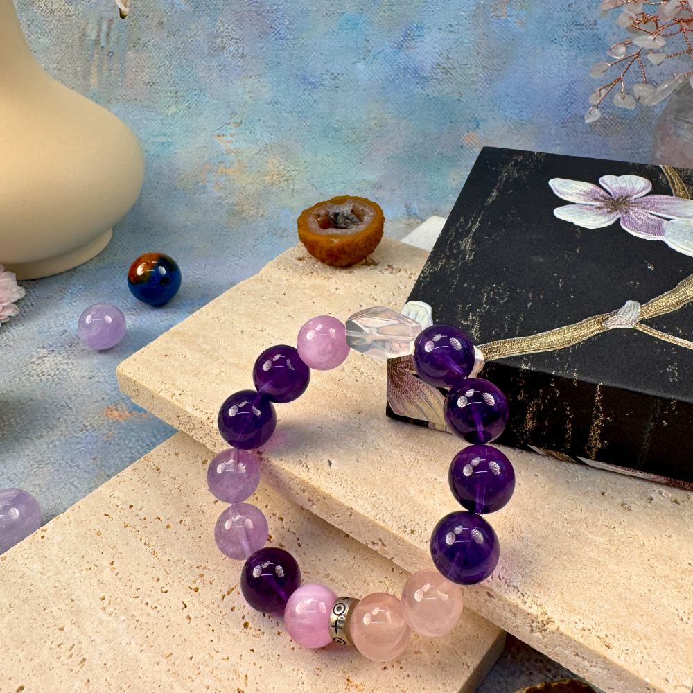 Amethyst Rose Quartz Love Clarity Bracelet