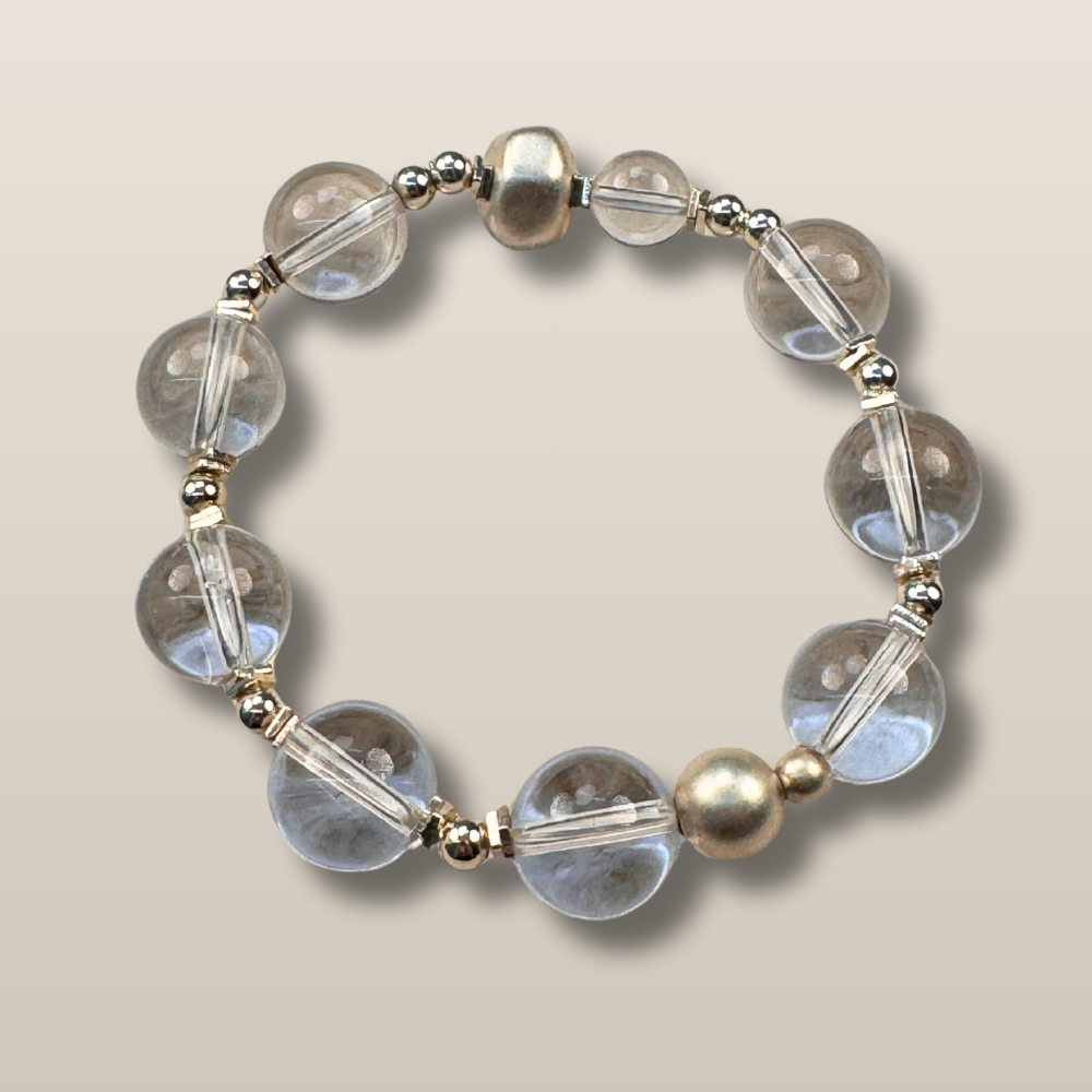 Clear Quartz Silver Clarity Balance Bracelet