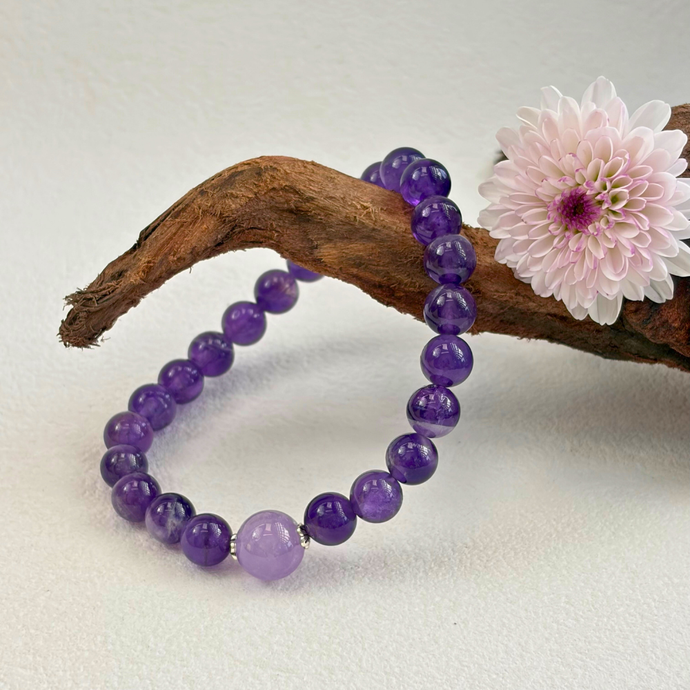 Amethyst Silver Serenity Balance Bracelet