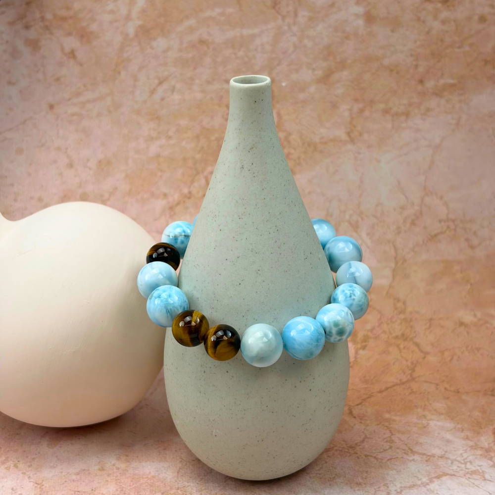 Larimar Tiger’s Eye Harmony Bracelet