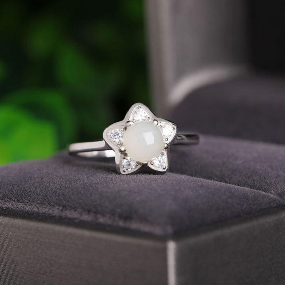 Jade Clear Quartz Serenity Ring