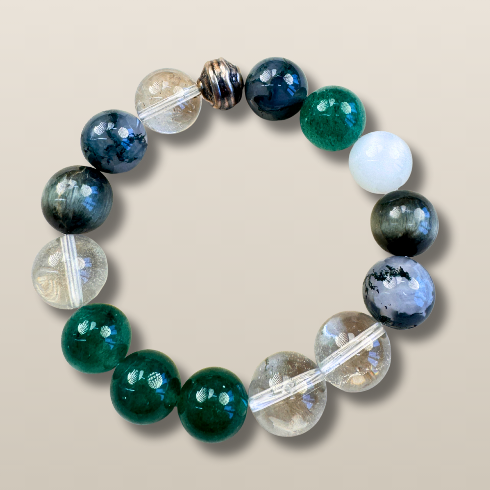 Green Aventurine White Jade Balance Bracelet