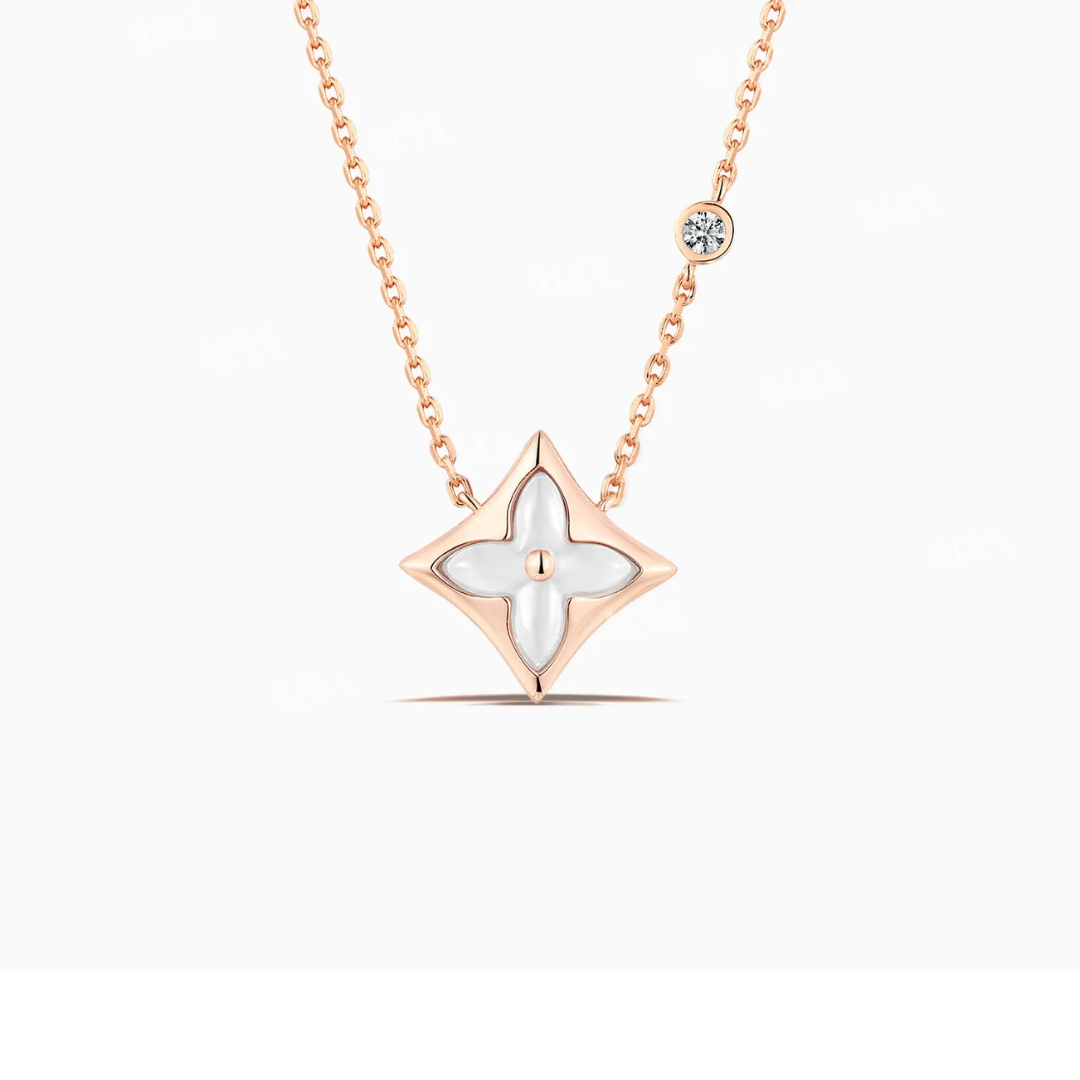 Eternal Four Leaf Clover Color Inlay Pendant Necklace