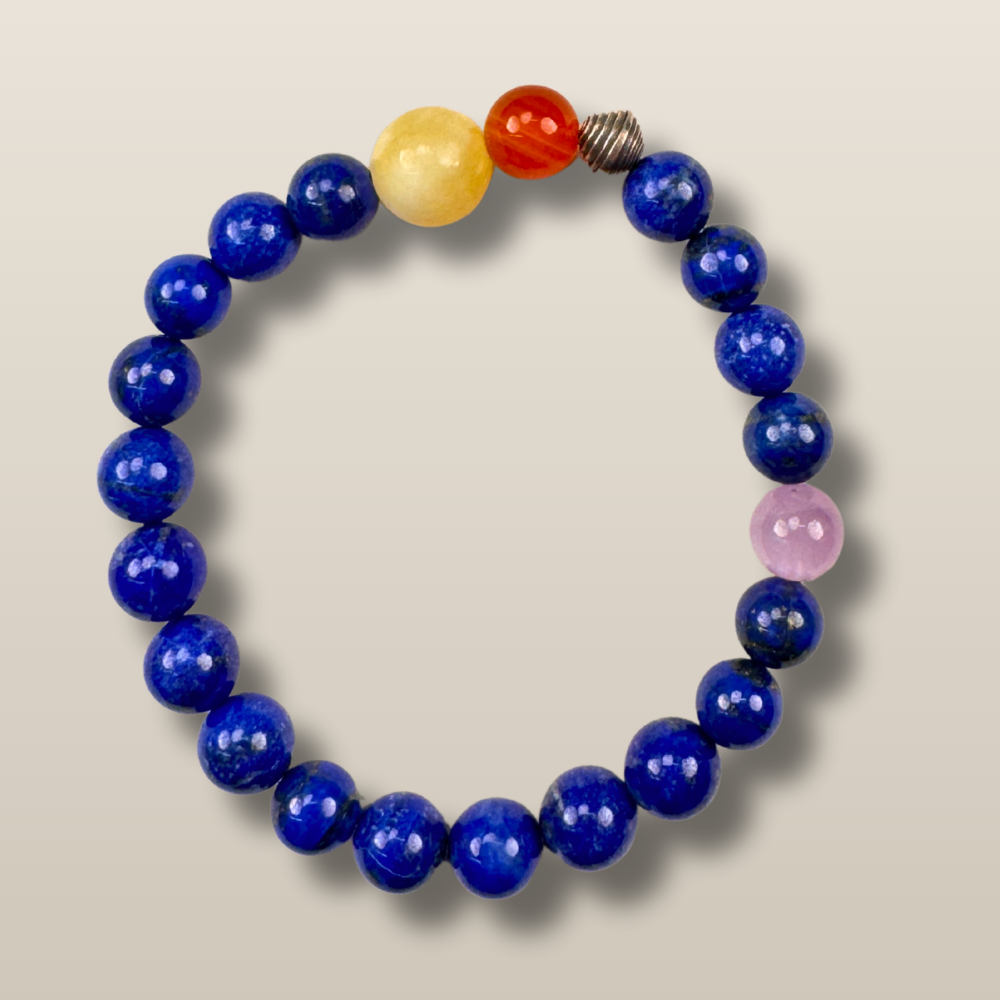 Lapis Lazuli Carnelian Moonstone Confidence Bracelet