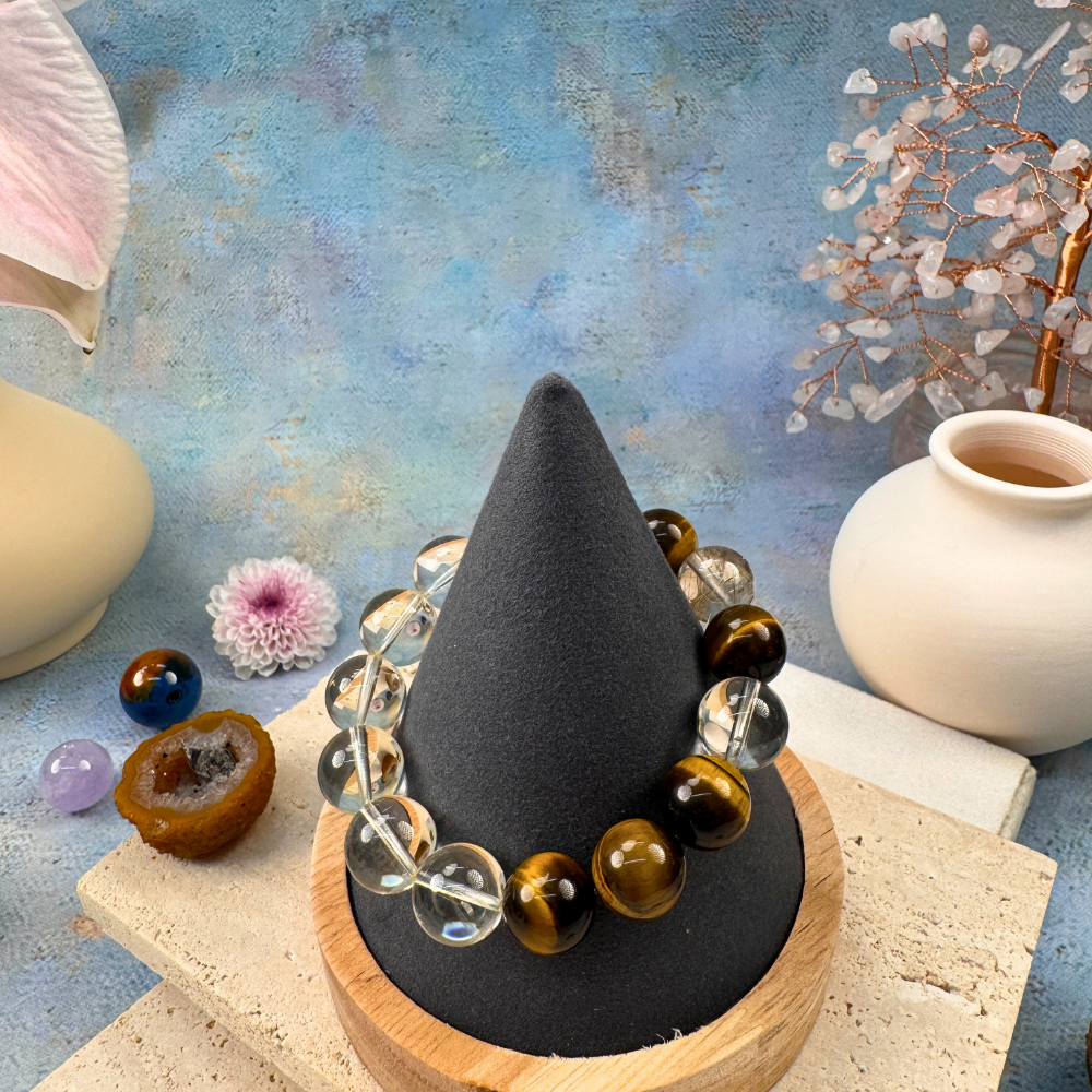 Tiger’s Eye Clear Quartz Protection Bracelet