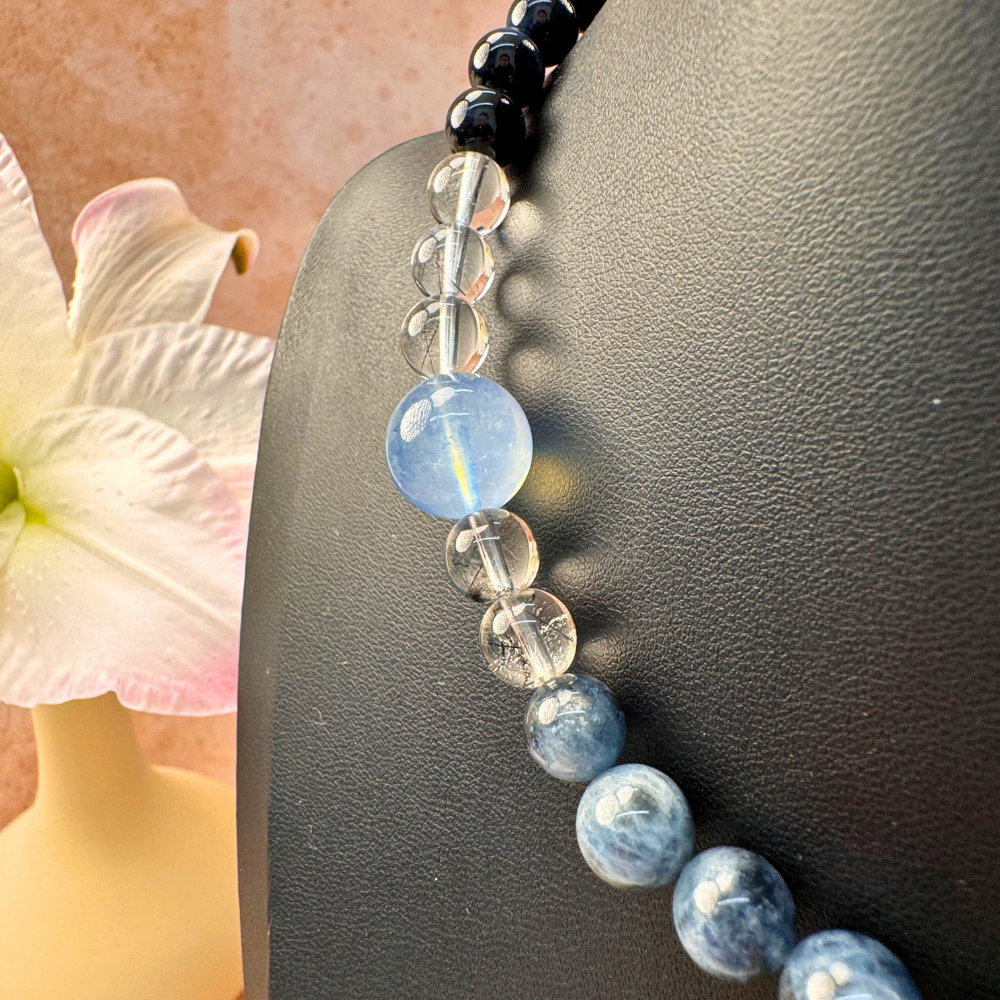 Obsidian Aquamarine Harmony Bracelet / Necklace