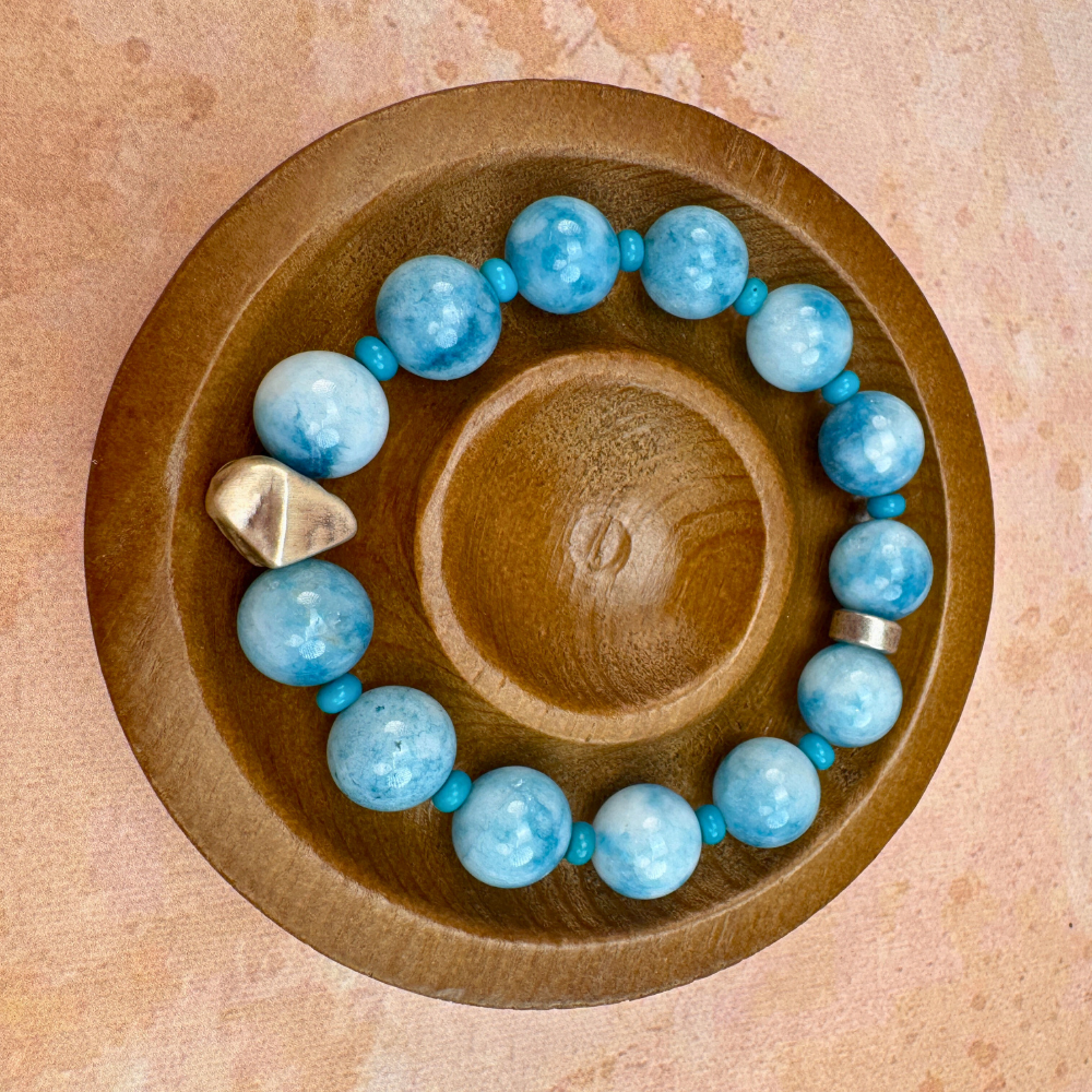 Aquamarine Serenity Clarity Healing Crystal Bracelet