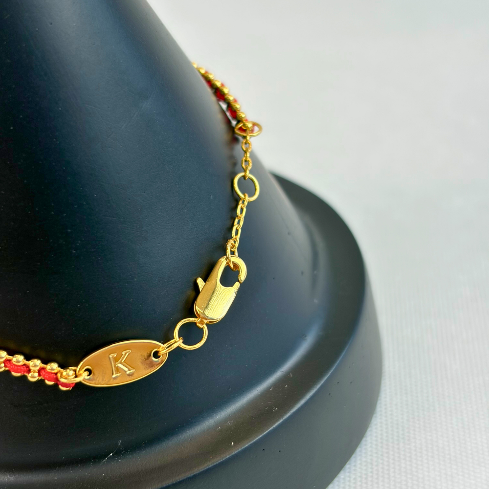 Gold Red Cord Blessing Protection Bracelet