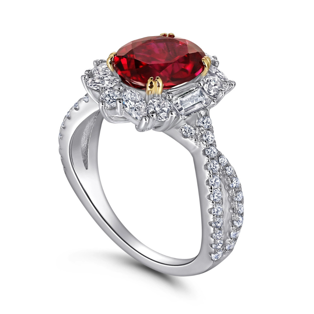 Ruby Sterling Silver Radiant Passion Ring