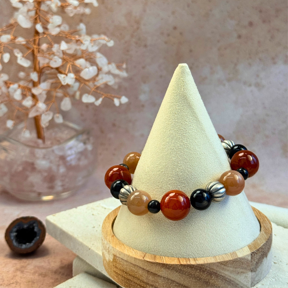 Red Agate Goldstone Obsidian Balance Bracelet