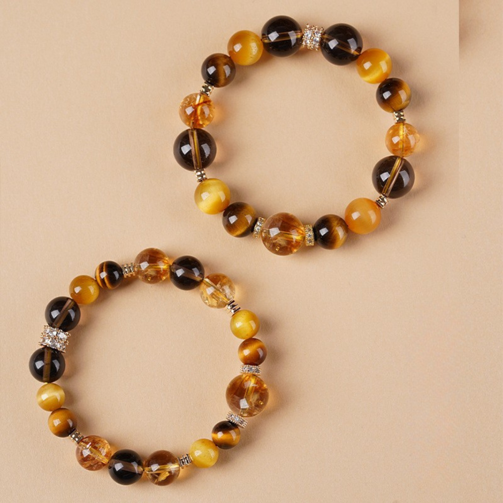Tiger Eye Citrine Abundance Protection Bracelet