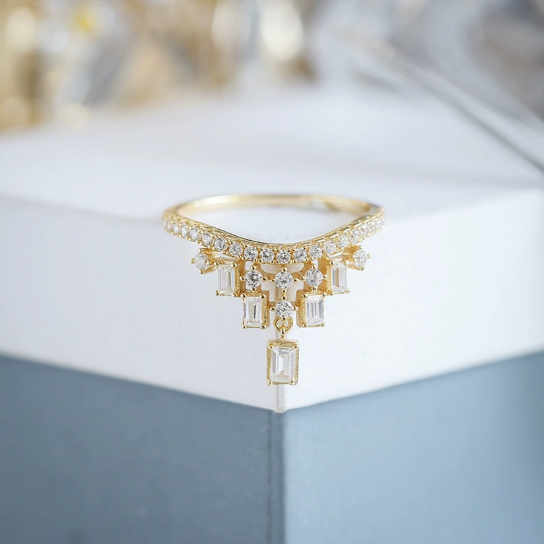Gold Plated Cubic Zirconia Tassel Japanese Luxury Necklace