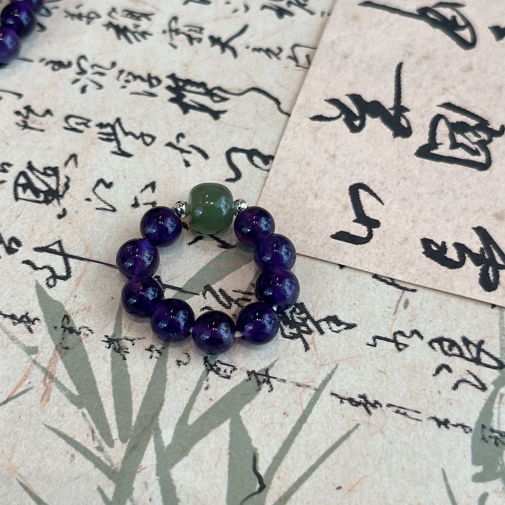 Amethyst Silver Serenity Balance Ring