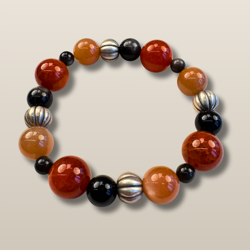 Red Agate Goldstone Obsidian Balance Bracelet