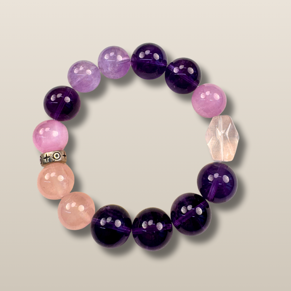 Amethyst Rose Quartz Love Clarity Bracelet