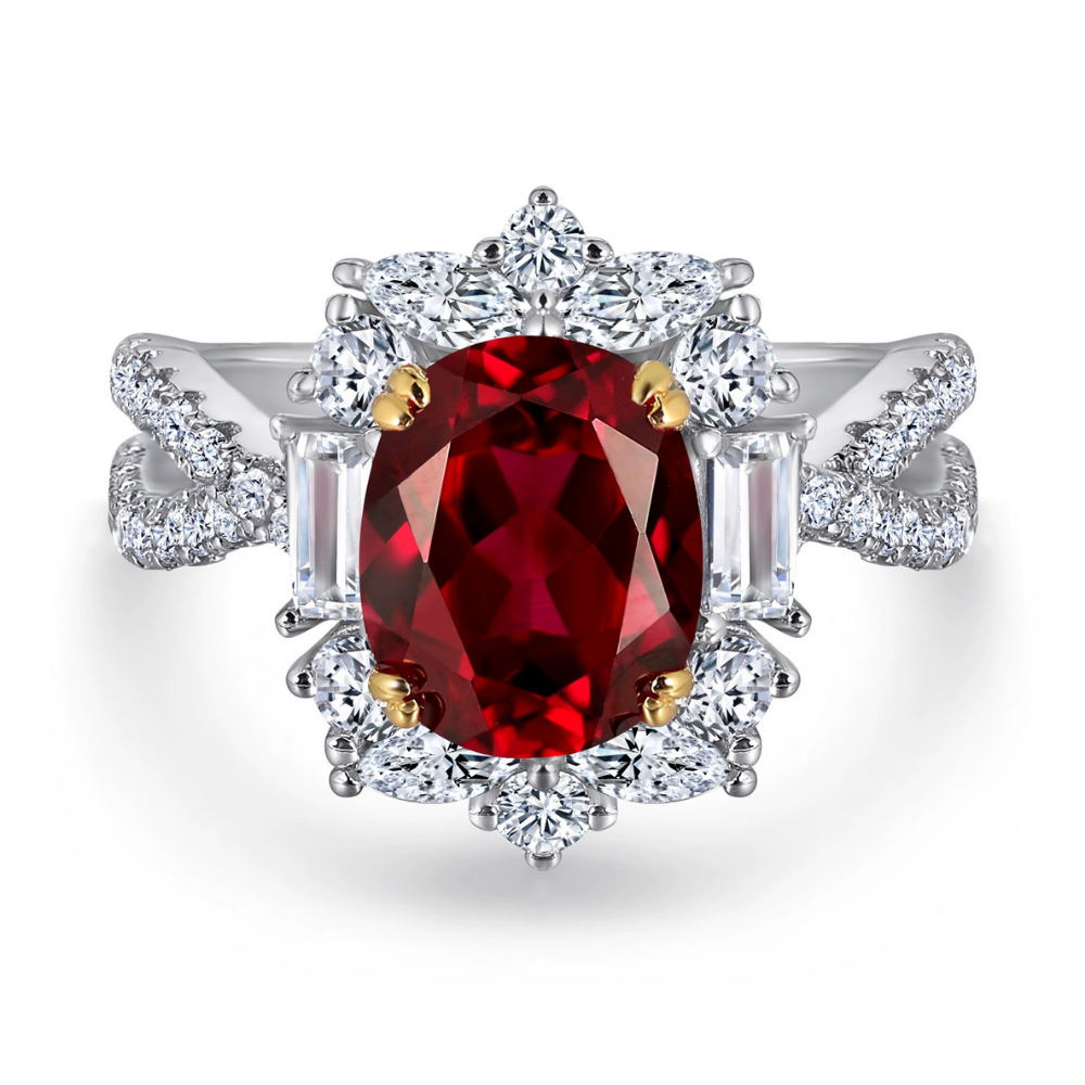 Ruby Sterling Silver Radiant Passion Ring
