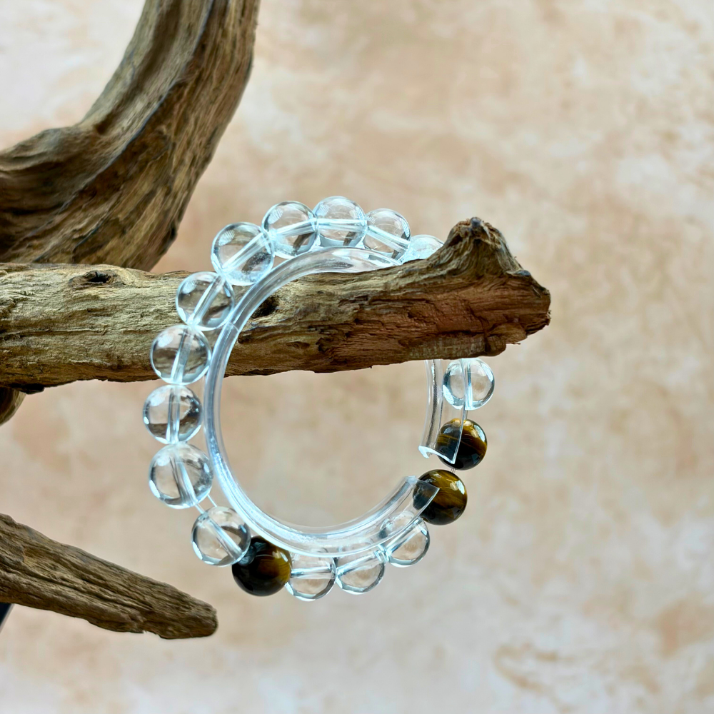 Tiger’s Eye Clear Quartz Clarity Bracelet