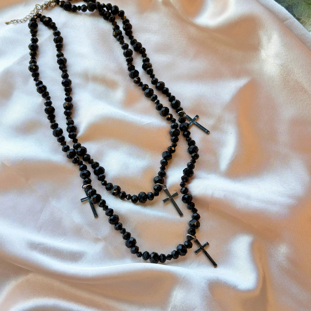 Metal Radiance Protection Layered Cross Necklace