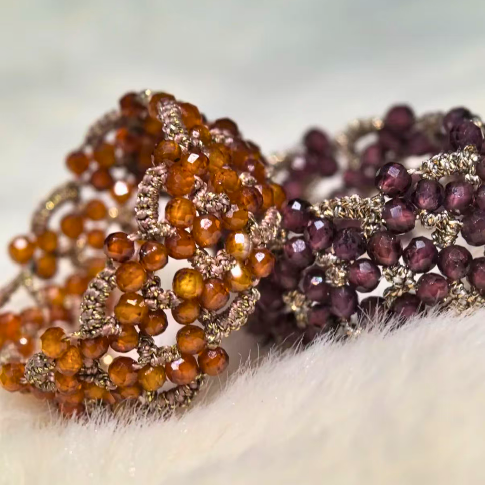 Handwoven Beads Metal Radiance Artisan Weave Ring