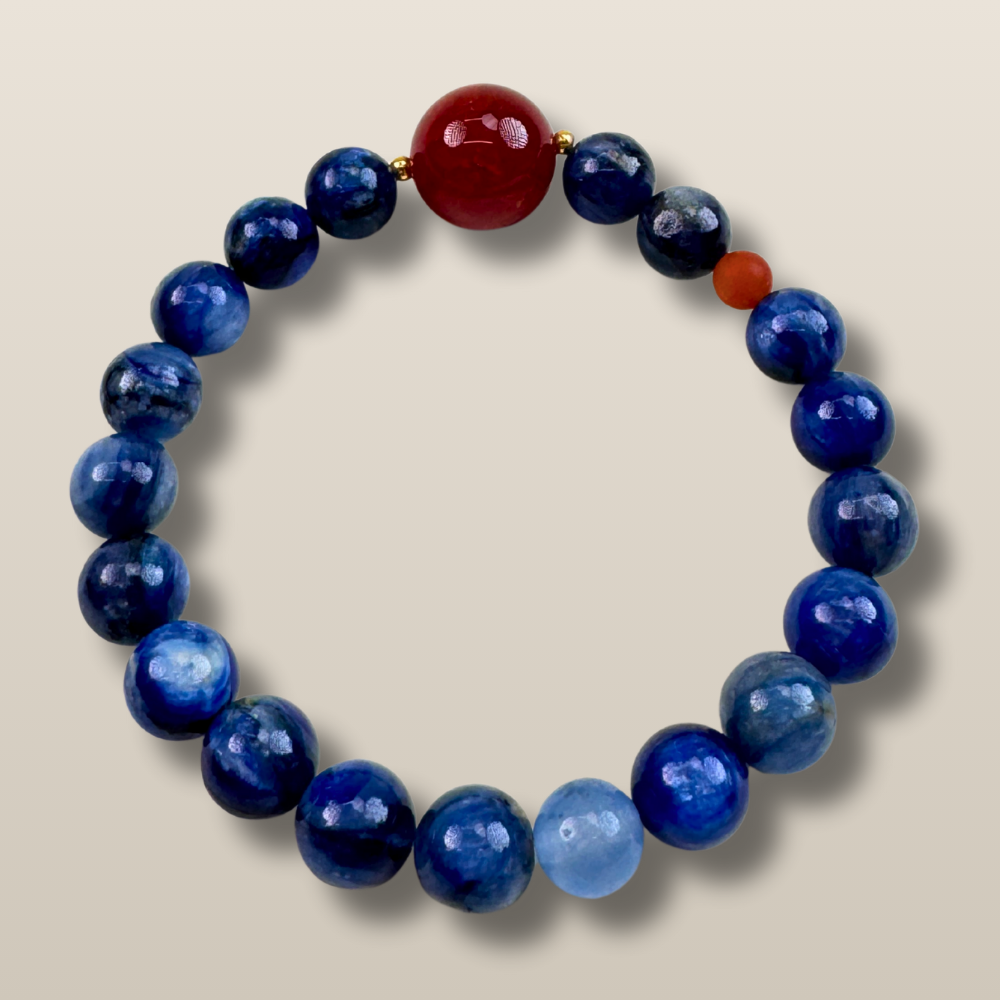 Kyanite Red Agate Clarity Courage Bracelet