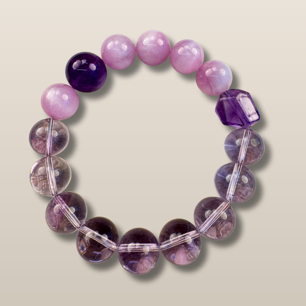 Rose Quartz Amethyst Clear Quartz Harmony Bracelet