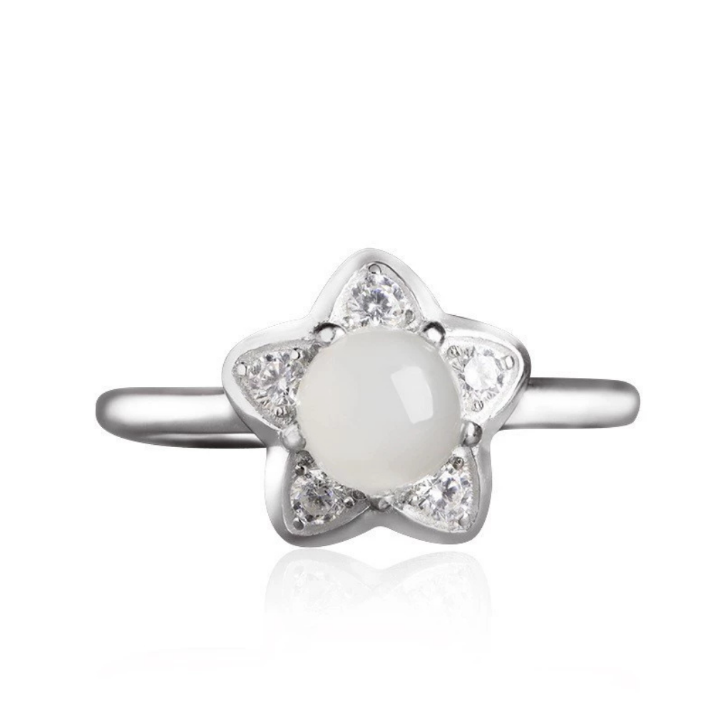 Jade Clear Quartz Serenity Ring