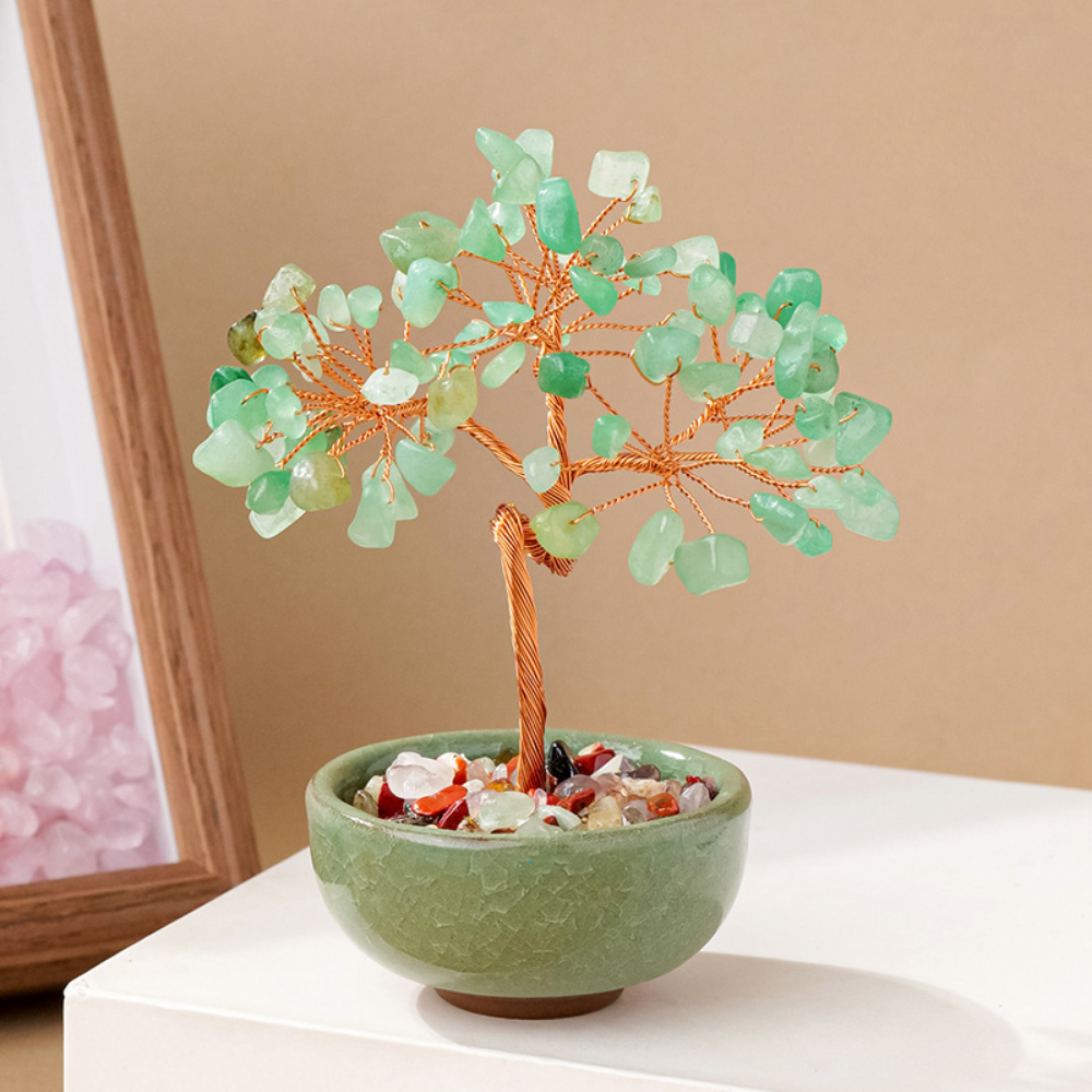 Green Aventurine Jade Prosperity Harmony Tree