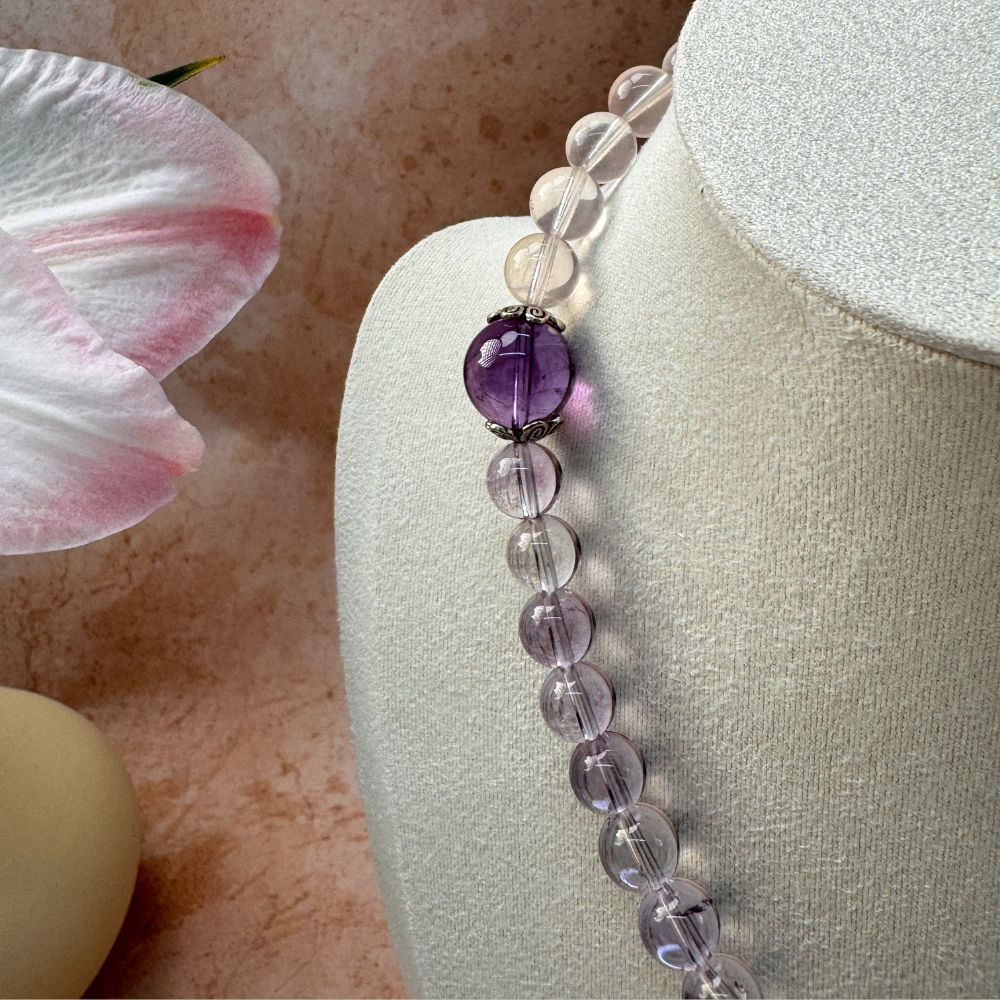 Amethyst Clear Quartz Clarity Balance Bracelet
