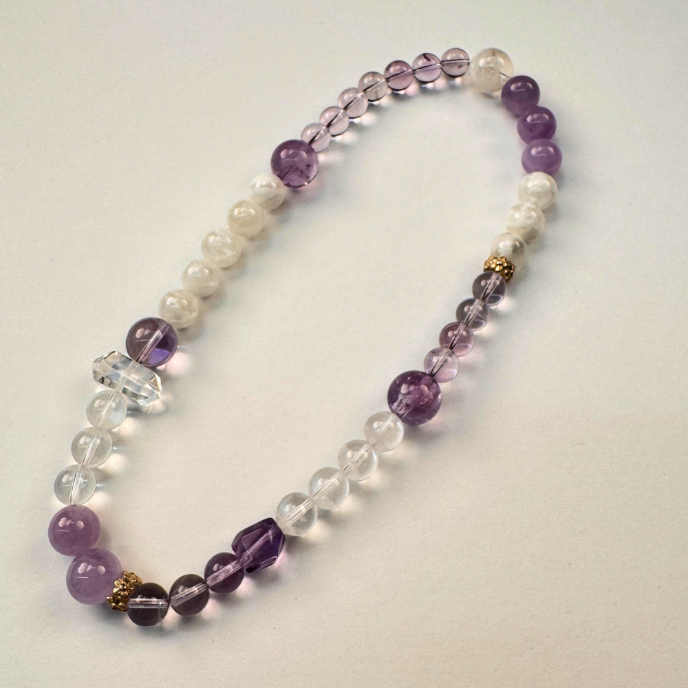 Amethyst Rose Quartz Snow Quartz Balance Bracelet