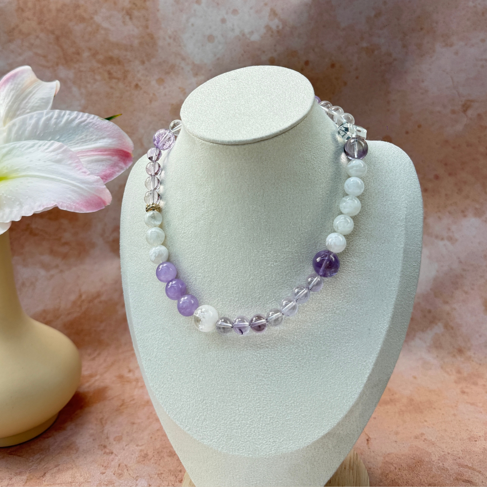 Amethyst Rose Quartz Snow Quartz Balance Bracelet