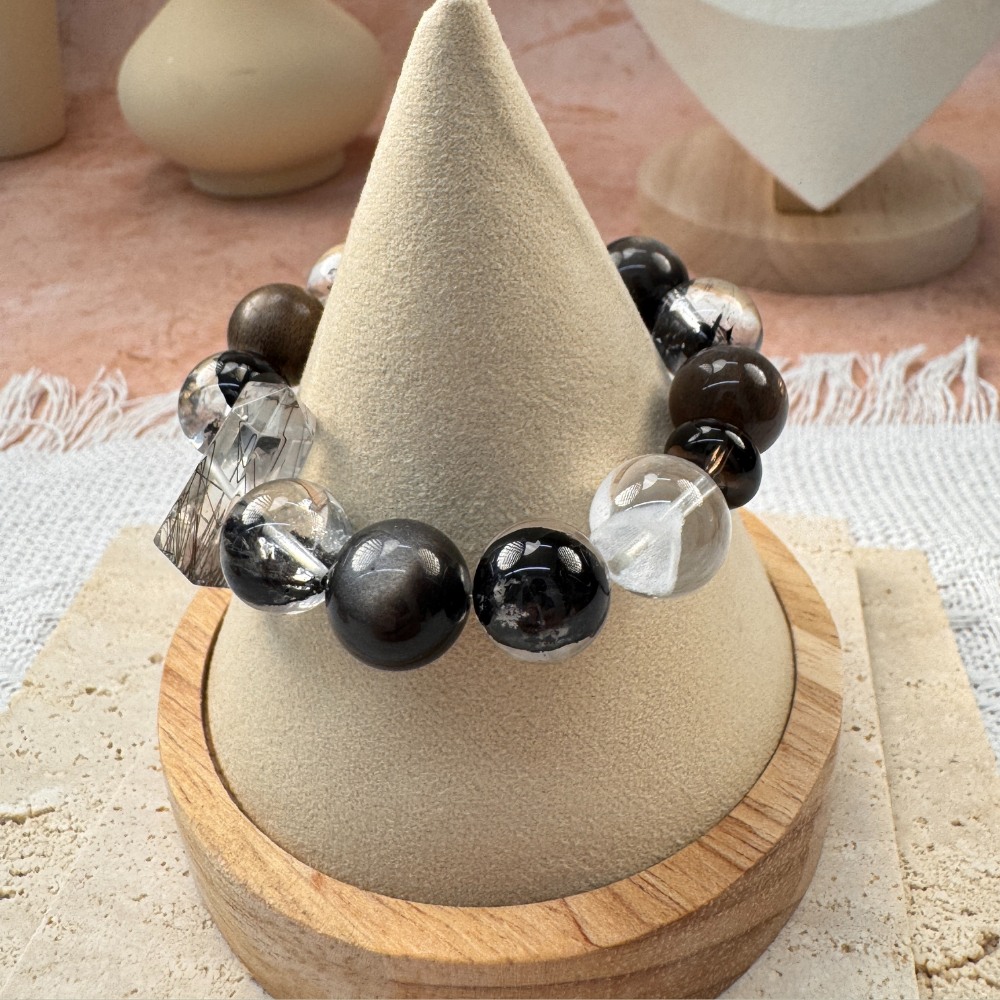 Obsidian Smoky Quartz Protection Bracelet