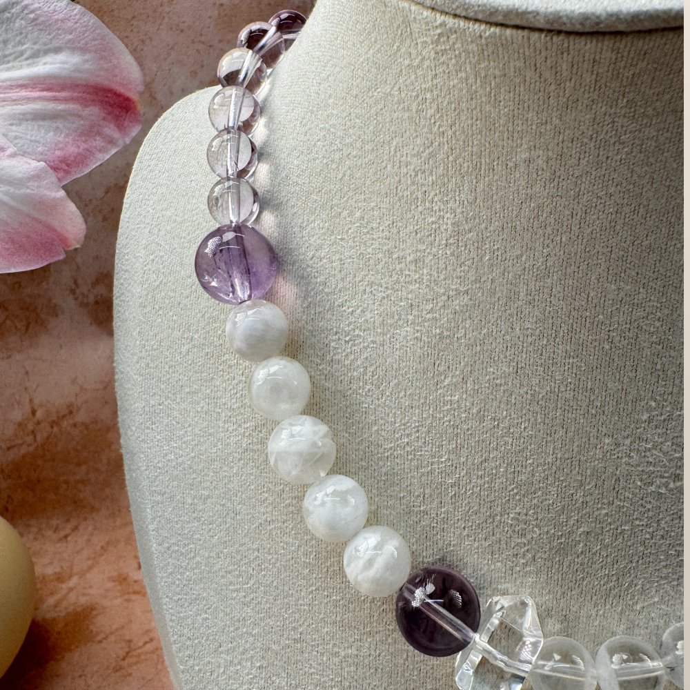 Amethyst Rose Quartz Snow Quartz Balance Bracelet