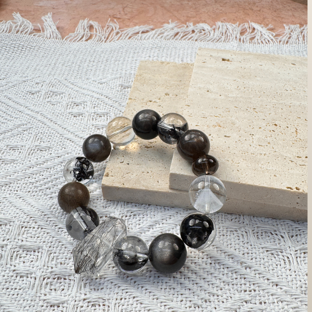 Obsidian Smoky Quartz Protection Bracelet
