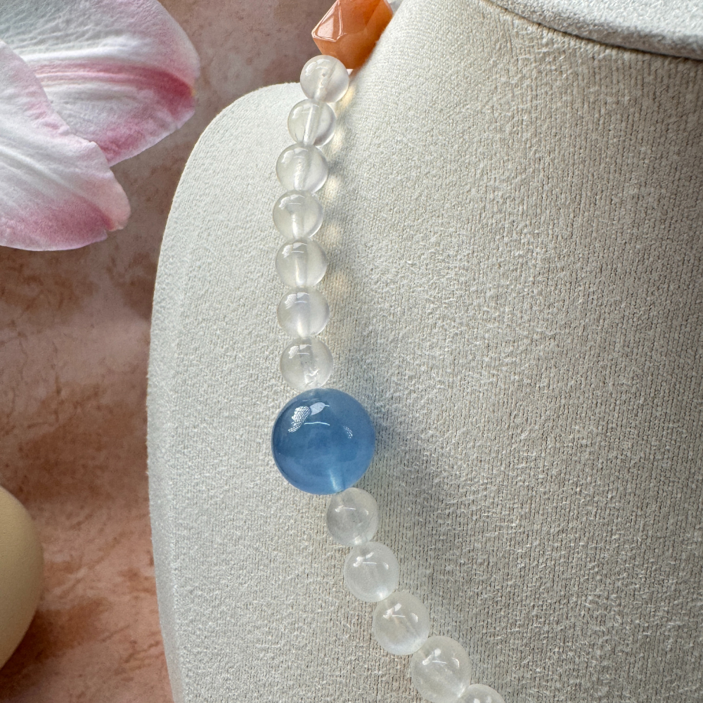 Aquamarine Garnet Moonstone Balance Bracelet