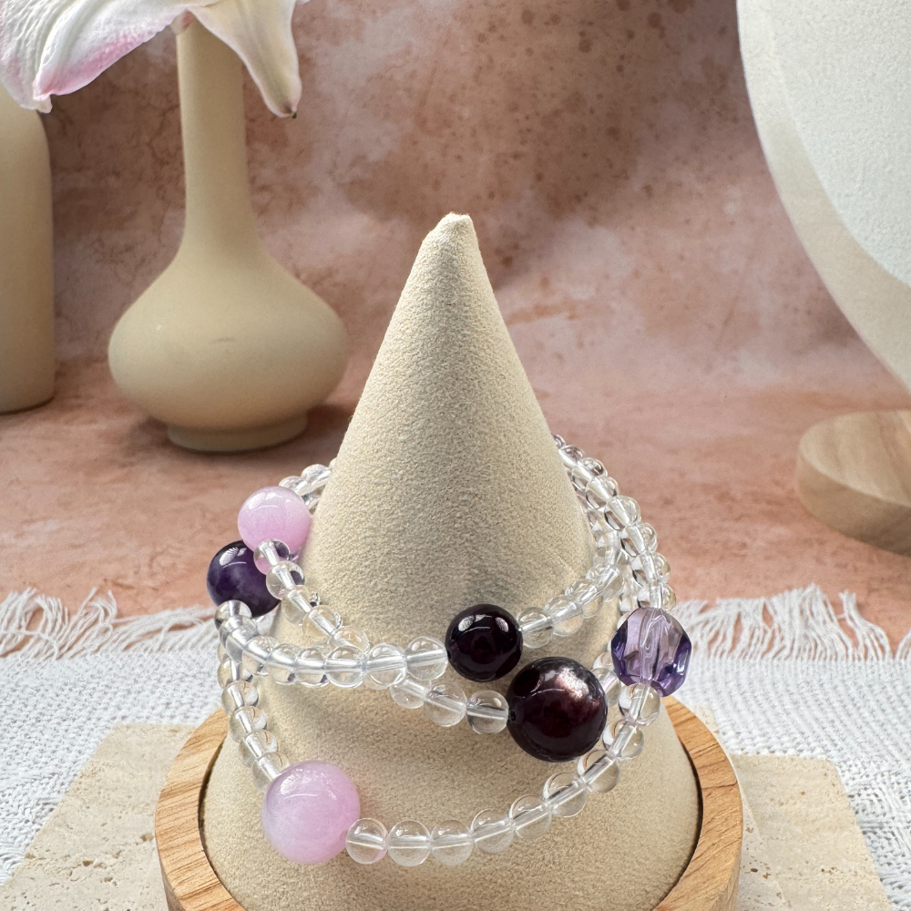 Amethyst Rose Quartz Clear Quartz Love Bracelet