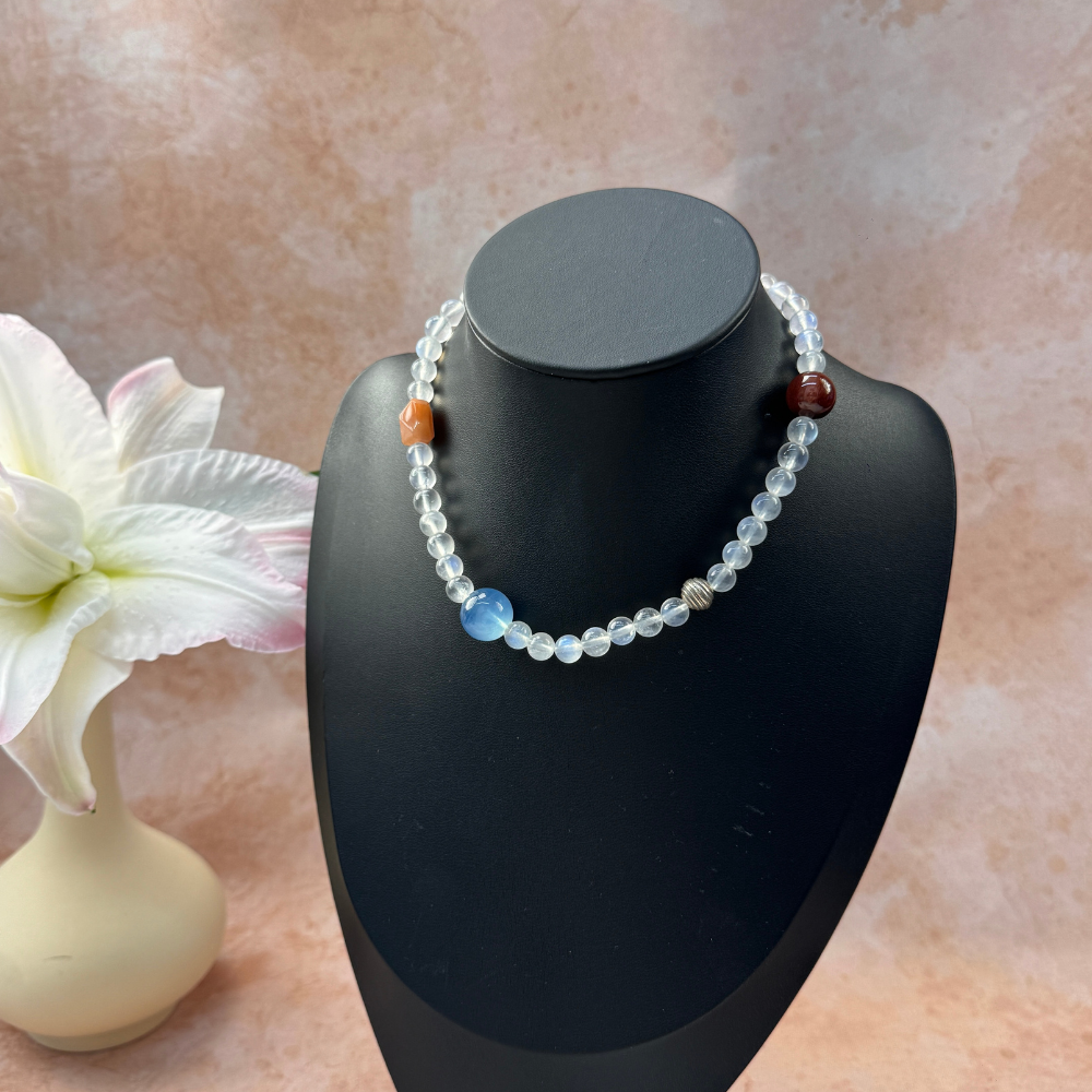 Aquamarine Garnet Moonstone Balance Bracelet