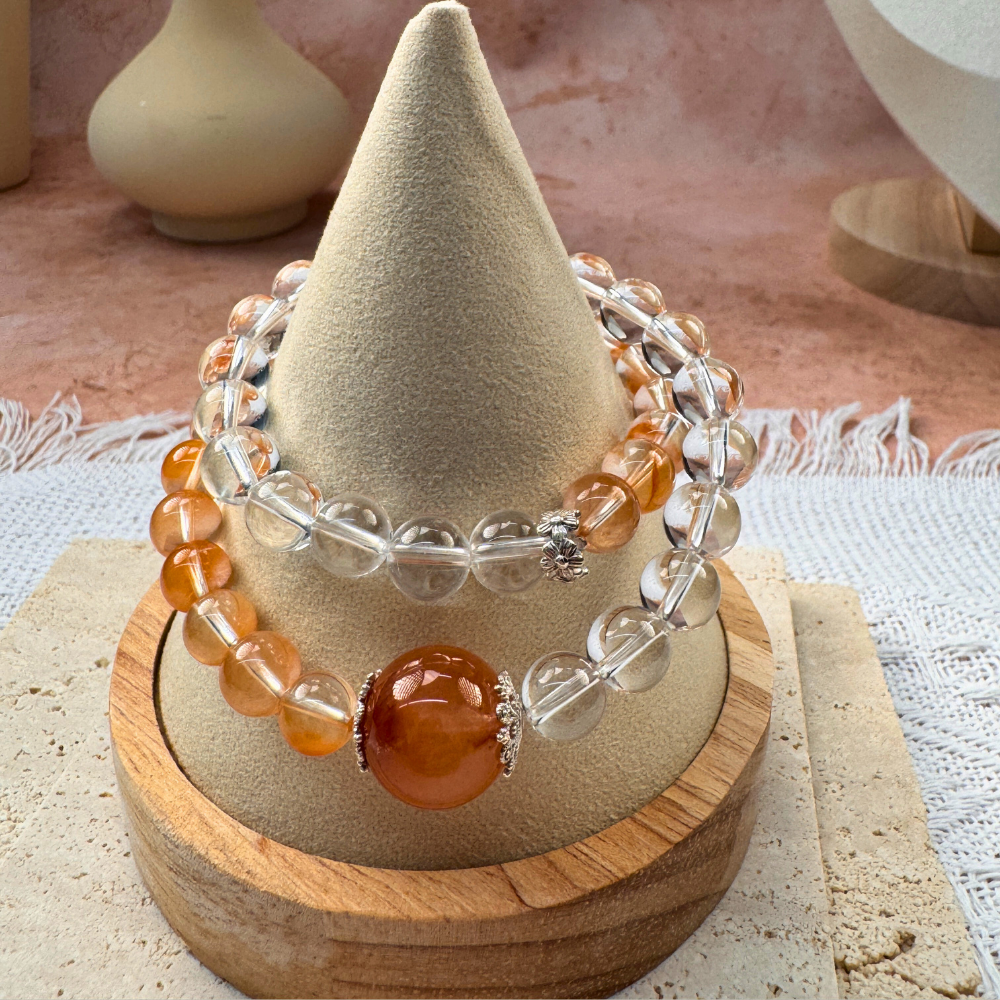 Red Hare’s Fur Quartz Silver Harmony Bracelet