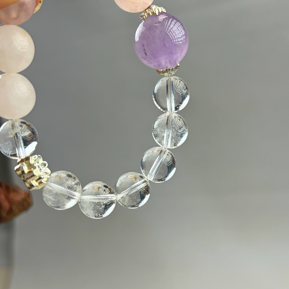 Amethyst Rose Quartz Clear Quartz Serenity Bracelet